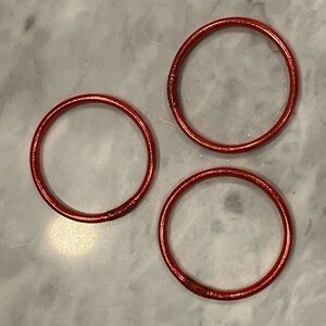 AUTHENTIC SIZE small BuDHaGirl bracelets set of 3 in Red serenity collection